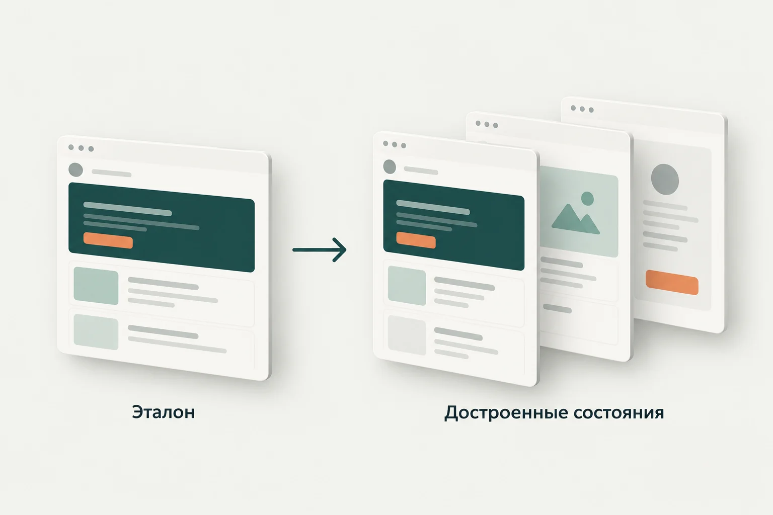 Концептуальная иллюстрация к обзору: Перенос эталонного экрана из Claude Design в Claude Code для достройки состояний
