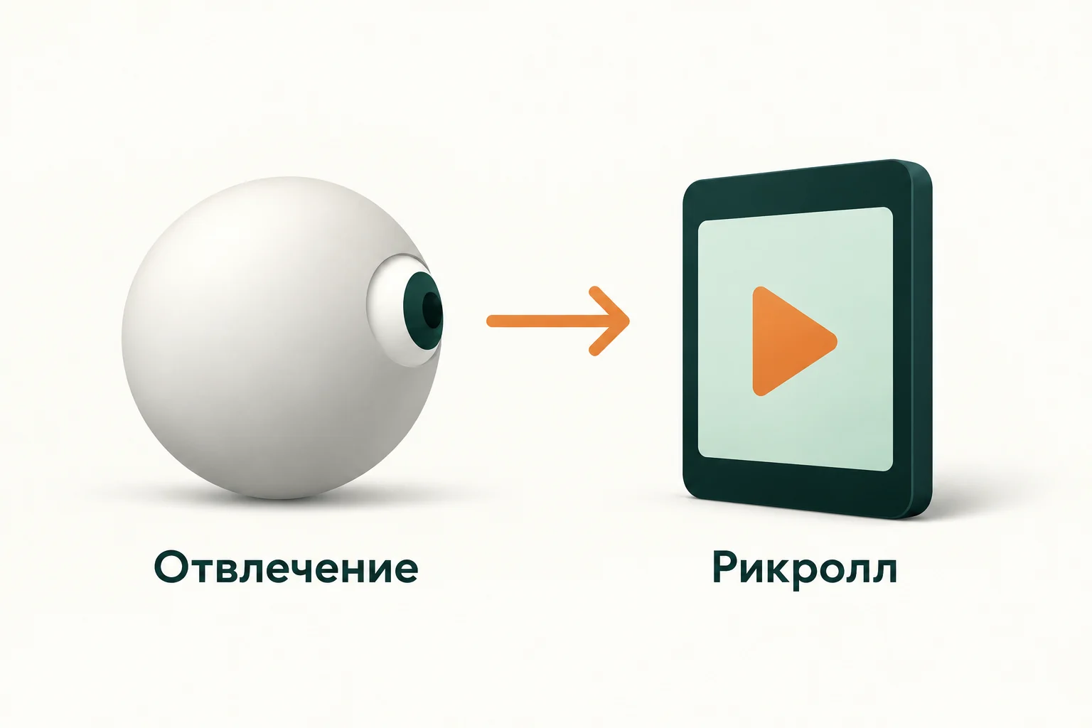 Концептуальная иллюстрация к обзору: Приложение фокуса: рикролл при обнаруженном отвлечении