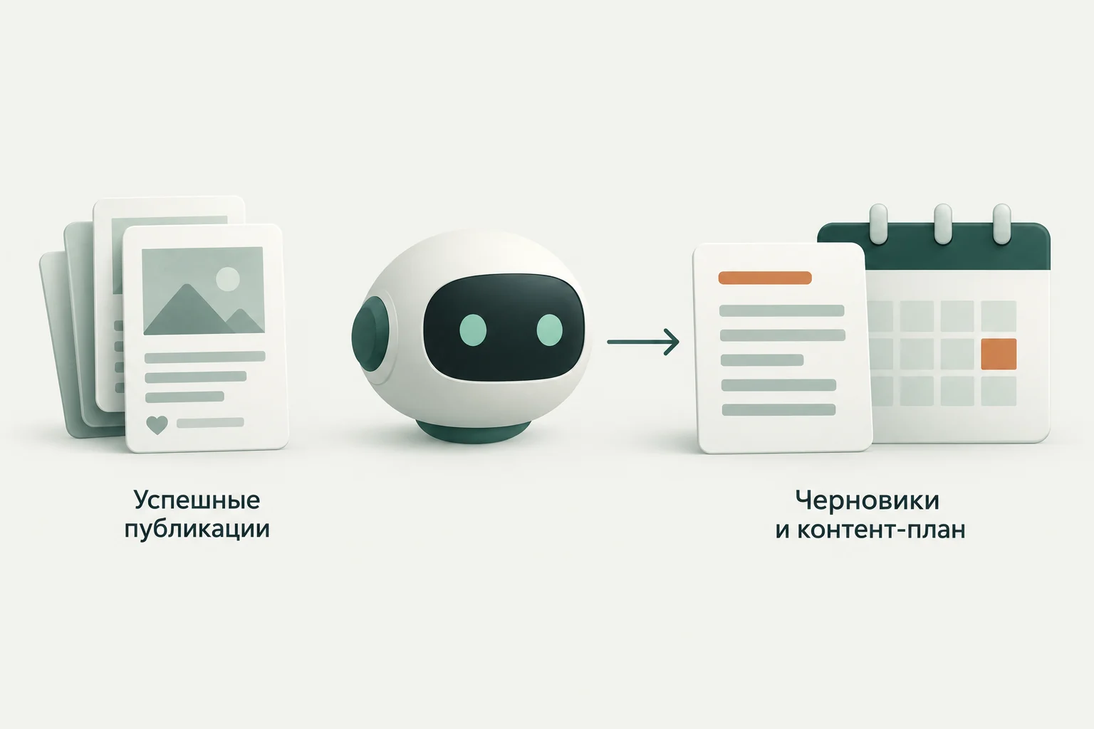 Концептуальная иллюстрация к обзору: Агент для черновиков публикаций и ведения контент-плана