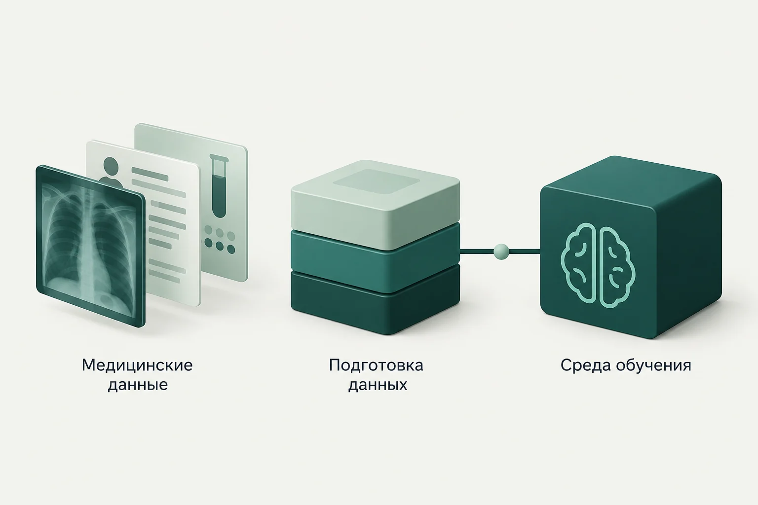 Концептуальная иллюстрация к обзору: BioStack: биомедицинские процессы как среды обучения AI