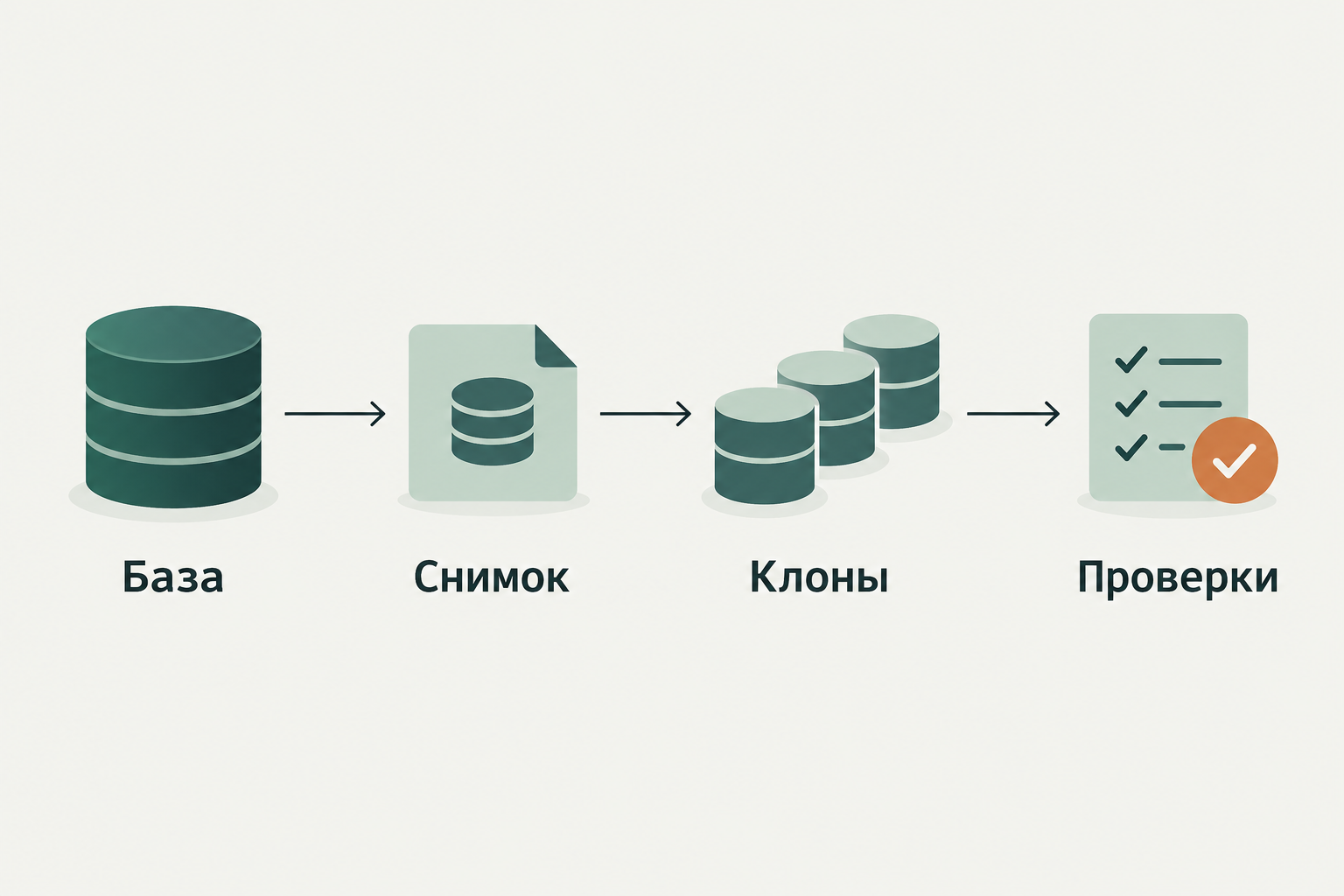 Концептуальная иллюстрация к обзору: DBLab: временные копии PostgreSQL через снимки и Copy-on-Write